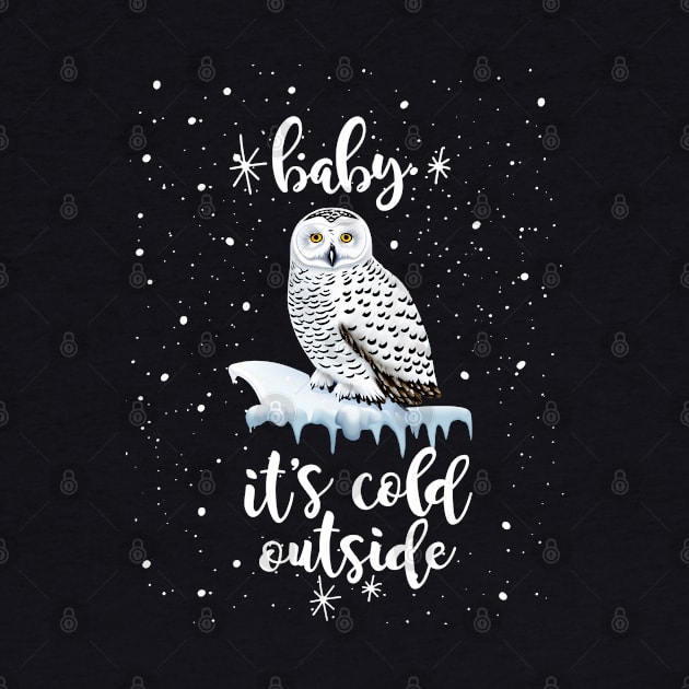 Winter nights snowy owl, winter forest in the nights, perfect for natura by Collagedream